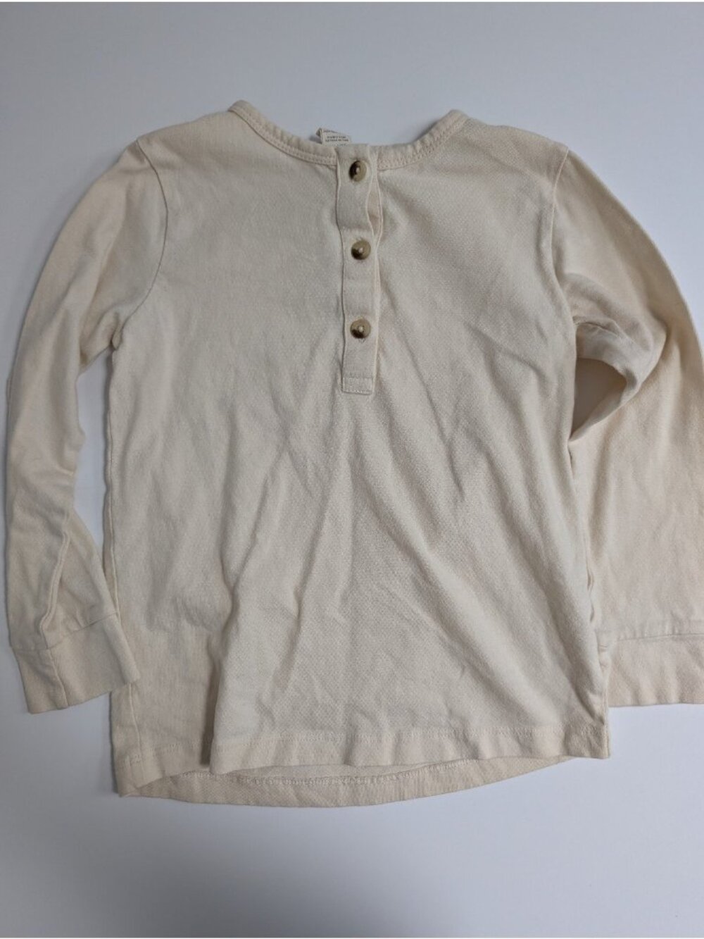 Kate Quinn Organic Cotton Oatmeal Henley Off White Tee 5Y Shirt